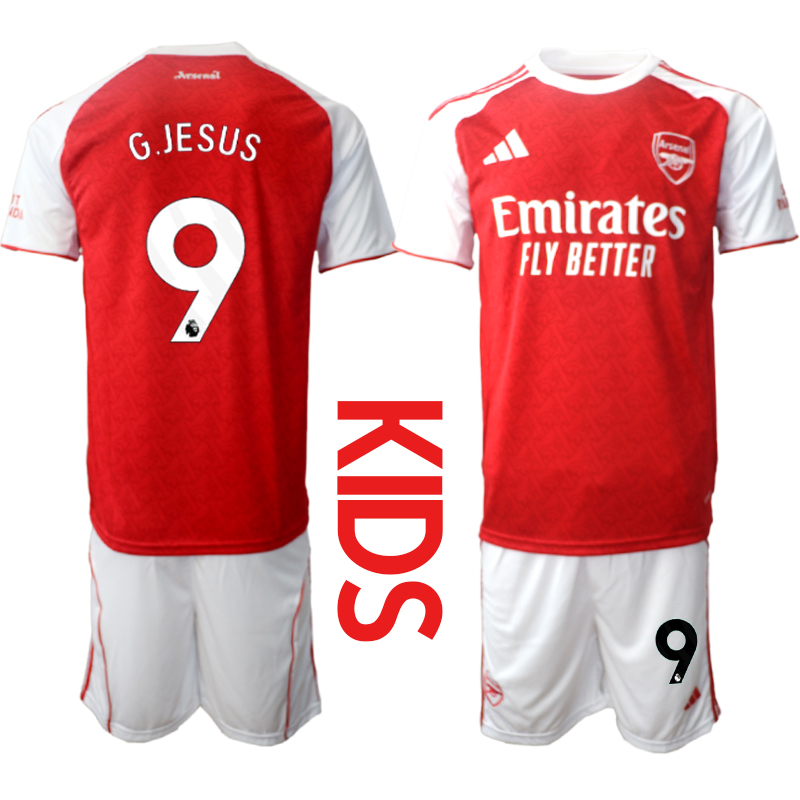 Youth 2025-2026 Club Arsenal home red #9 Soccer Jersey 01